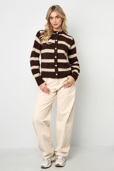 Polyester fiber (polyester) Knit cardigan Stripes Casual Fall/Winter  Clothes h5 Picture5